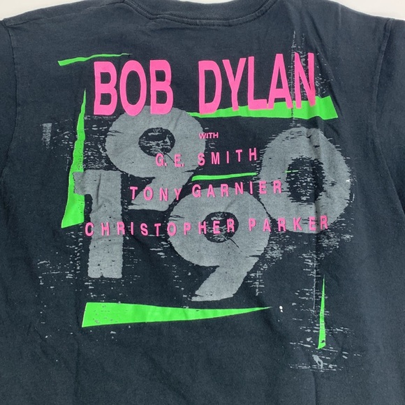 Vintage 1990 Bob Dylan Band graphic T shirt L Fruit of Loom 1988 Tour Company - Picture 9 of 12